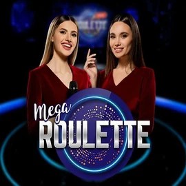 Mega Roulette online game logo by Pragmatic Play on greatsslots.at